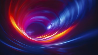 Abstract digital art capturing the essence of a swirling tunnel in vibrant colors in dynamic