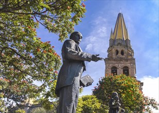 Guadalajara, Jalisco, Mexico, October 14, 2021: Statues in front of the landmark Guadalajara