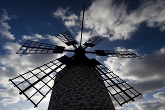 Fuerteventura, Canary Islands, Windmill in Tefia, Spain, Europe