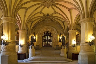 Columned hall with hallway to the Hamburg Senate, City Hall, Hamburg, Germany, Europe