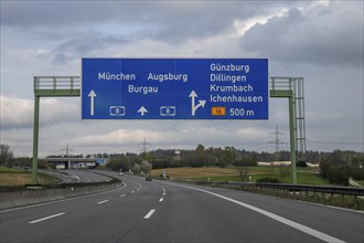 Almost empty motorway, corona crisis, pandemic, motorway A8, near Günzburg, Bavaria, Germany,