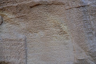 Inscriptions from the Dadanite period at Jabal Ikmah, petroglyphs, near AlUla, Medina province,