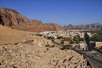 View over the old town of AlUla, Medina Province, Saudi Arabia, Arabian Peninsula, Asia