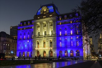 Centro Cultural Kirchner, Kirchner cultural center, illuminated at night in the Argentine national