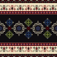 Traditional Latvian embroidery seamless pattern, vector illustration