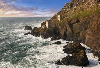 Ruined engine houses of Botallack Tin Mine, Near St Agnes, Cornwall