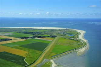 North point with lighthouse, Texel island, North Sea, North Holland, Netherlands