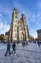 St Lawrence's Protestant Church, west façade, Old Town, Nuremberg, Middle Franconia, Bavaria,