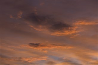 Roite cloudy sky in the evening, Bavaria, Germany, Europe