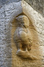 Lucky owl at the Cathédrale Saint-Bénigne, landmark of Dijon, department Côte dOr, region