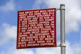 Sign, Square of the Fundamental Rights, Karlsruhe, Baden-Württemberg, Germany, Europe