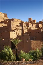 Adobe buildings of the Berber Ksar or fortified village of Ait Benhaddou, Sous-Massa-Dra Morocco