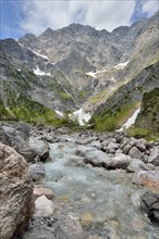 East wall of the Watzmann, Upper Bavaria, Bavaria, Germany, Europe