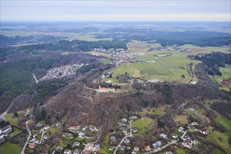 Aerial view of the area around Neumarkt in der Oberpfalz, Bavaria, Germany, Europe