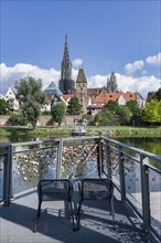 City view, Danube bank with historic old town, fishermen's quarter, butcher's tower and cathedral,