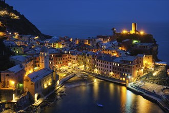 View of Vernazza village popular tourist destination in Cinque Terre National Park a UNESCO World