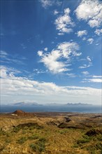 View over landscape with hills. San Antao. Cabo Verde. Africa