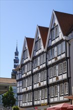 Half-timbered houses on the market square, old town, Soest, North Rhine-Westphalia, Germany, Europe