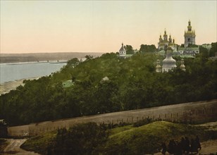 Cavernes Lointains, Kiev, Russia, Ukraine, c. 1890, Historic, digitally enhanced reproduction of a