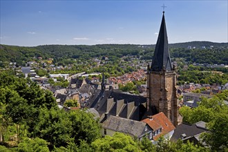 Elevated view of the Lutheran Parish Church of St. Mary, also known as the Stadtpfarrkirche,