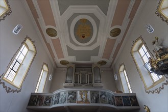 Organ loft of St. Peter and Marcellinus Church, built 1692-1698, Viereth-Trunstadt, Lower