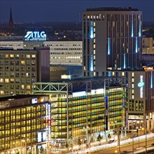 Skyscrapers at Alexanderplatz in the evening, Berlin, Germany, Europe