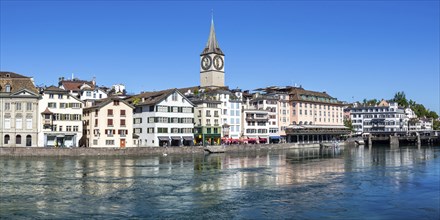 Zurich Skyline City on the River Limmat Panorama in Zurich, Switzerland, Europe