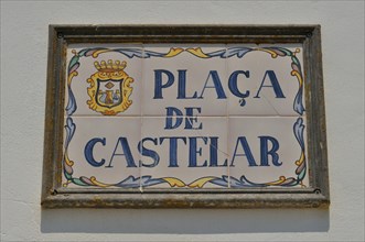 Sign Plaça de Castelar, Benidorm, Costa Blanca, Spain, Europe