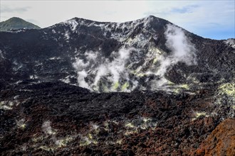 Crater of the still active volcano Mount Tavurvur, Rabaul, East New Britain, Bismarck Archipelago,