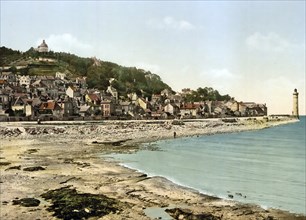 Mont Joli, Honfleur, France, c. 1890, Historic, digitally enhanced reproduction of a photochrome