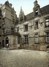 16th century house in the old town, Caen in Normandy, France, c. 1890, Historic, digitally enhanced