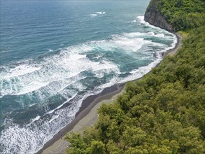 Aerial view of the Pololu Valley, Big Island, Hawaii, USA, North America