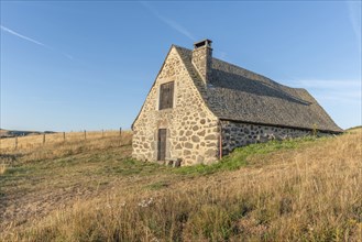 Traditional sheepfold renovated in stone in Aubrac. Cevennes, France, Europe