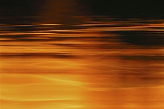 The sun's play of light in the water at sunset on the Trebel River, Peene Valley River Landscape