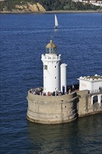 Lighthouse in the harbour of Getxo near Bilbao, Spain, Europe