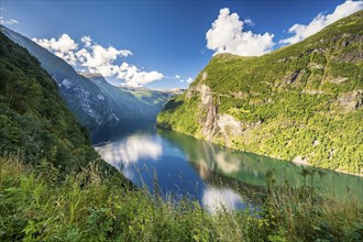 View of Geirangerfjord, near Geiranger, Møre og Romsdal, Norway, Europe