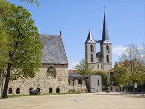 Cathedral treasury in front of the Martini Church, Bürgerkirche, Domplatz, Halberstadt, Harz