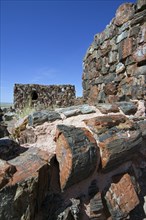 Agate House, reconstructed Pueblo building, built almost entirely of petrified wood, Petrified