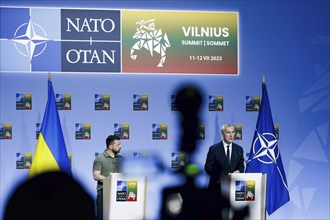 Ukrainian President Volodomyr Zelensky and NATO Secretary General Jens Stoltenberg, pictured at a