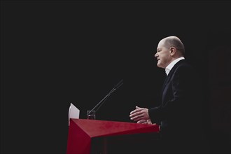 Olaf Scholz (SPD), Bundeskanzler, aufgenommen im Rahmen des Bundesparteitags der