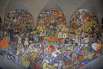 The History of Mexico, Diego Rivera's mural in the main stairwell of the National Palace, Palacio