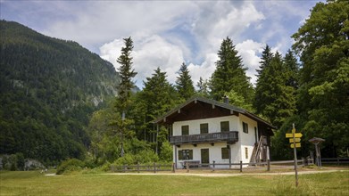 The Seefischerkaser in the Weitsee nature reserve near Ruhpolding in the Chiemgau Alps, Bavaria,