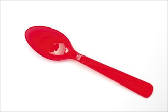 Disposable cutlery, red plastic spoon, spoon