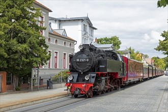 Molli steam train, town centre, Bad Doberan, Mecklenburg-Western Pomerania, Germany, Europe