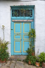 Colourful door, Candelaria neighbourhood, Bogota, Colombia, South America