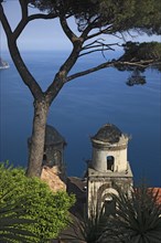 View from Villa Rufolo of the Gulf of Salerno and the towers of the Church of Chiese dell