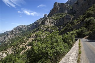 Road D952 through the Verdon Gorge, Grand Canyon du Verdon, Département Alpes-de-Haute-Provence,