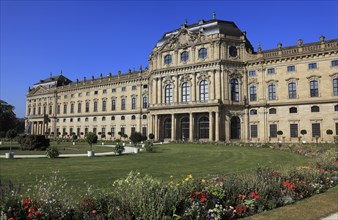 Old town of Würzburg, the Würzburg Residence, view from the courtyard garden, UNESCO World Heritage