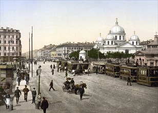 Snamjensky Square, Znamenskii, St. Petersburg, Russia, c. 1890, Historic, digitally enhanced