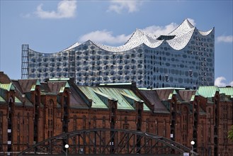 Elbe Philharmonic Hall with Speicherstadt, Hamburg, Germany, Europe